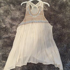 Papaya Flowy Sleeveless Embroidered Summer Top